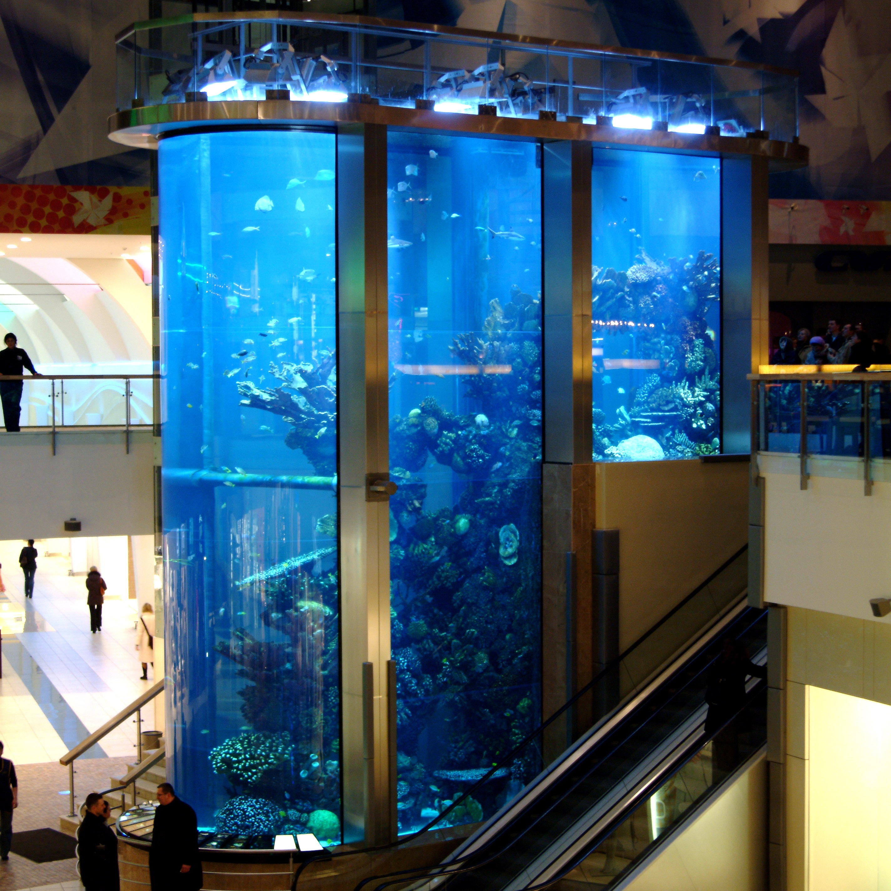 Side view of the AB Baltic Mega Mall Aquarium