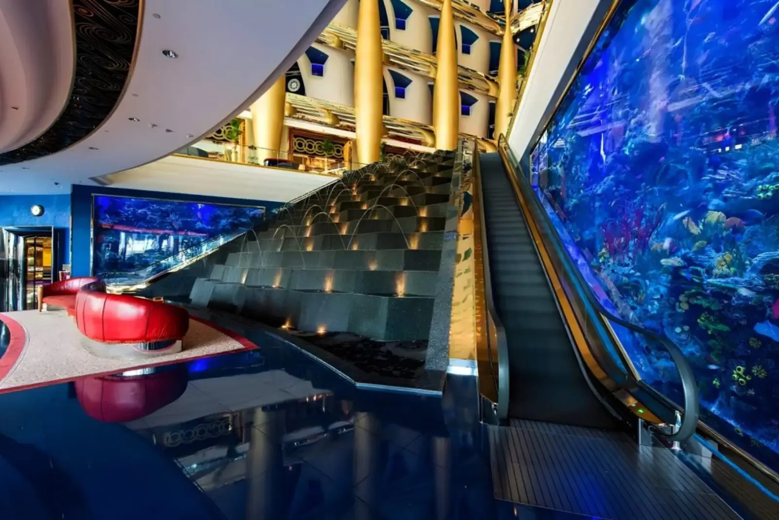 Burj Arab Lobby Tanks view