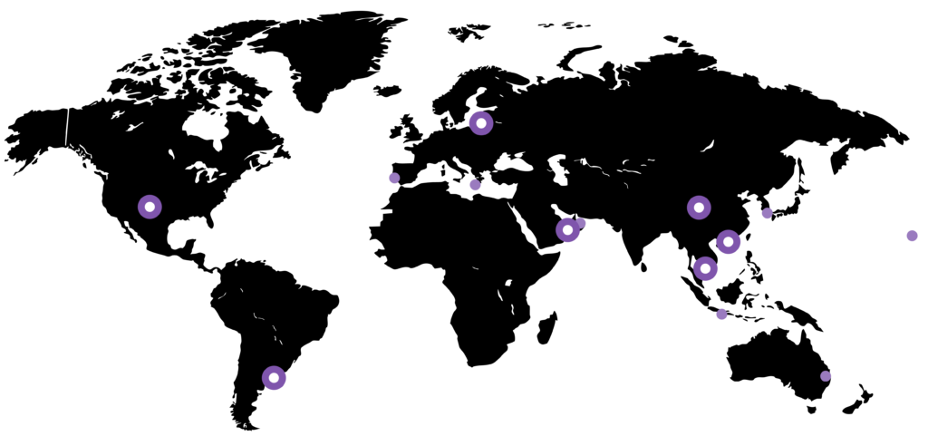 icm map locations - countries